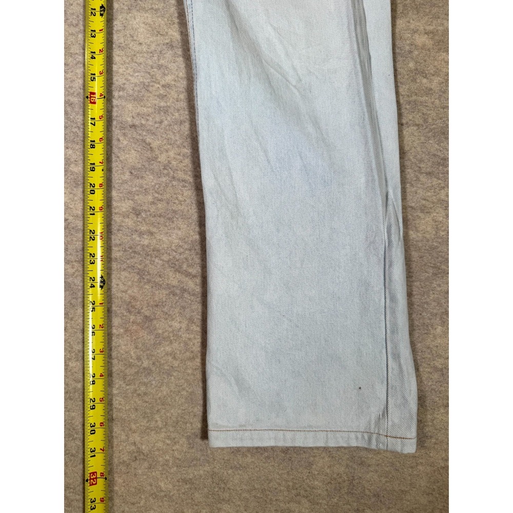 Levis 501 Jeans Mens 30x31 Blue Denim Logo Mid Rise Straight Leg Button Fly - Picture 15 of 16